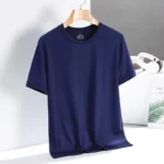 New Men's Short-Sleeved T-Shirt Pajamas Tops Men's Summer Thin Casual Ice Silk Half-Sleeved Body Shirts Men's Ice Feeling Tops - Image 3