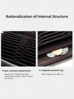Very Simple Solid Color Basic Long Wallet Business Wallet Portable Multi-card Multi-function Mobile Wallet - Image 4