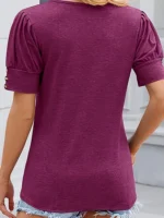 Women Large Knitted Casual T shirt Comfortable Loose Fit round Neck Short Sleeve Tees for plus Size Ladies - Image 5
