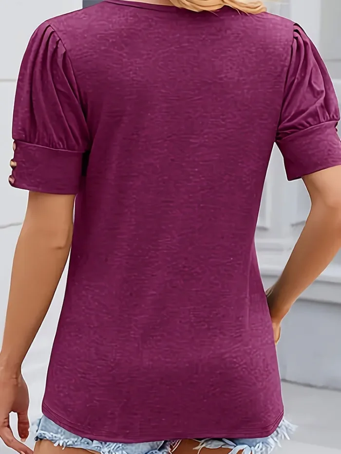 Women Large Knitted Casual T shirt Comfortable Loose Fit round Neck Short Sleeve Tees for plus Size Ladies - Image 5