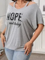 Women s T-shirt Off-Shoulder Short Sleeve Floral Print Blouse for Stylish Summer Outfits and Casual Daily Wear - Image 3