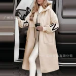 Women Autumn Winter New Fashion Hooded Long Sleeve Loose Cardigan Knitwear Sweater Coat Jackets - Image 2