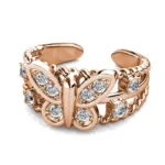 Daisini Butterfly Animal Open Rings Embellished with Swarovski Crystals Quality Brass Jewelry for Women Fashion Accessories - Image 2